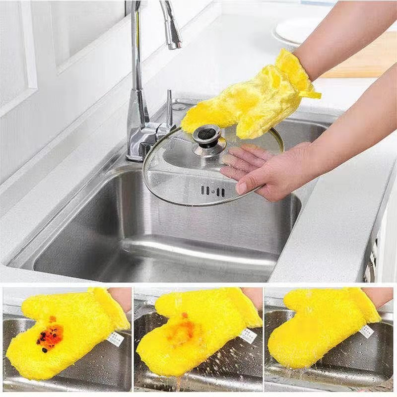 Fiber Reusable Multipurpose Dishwashing Gloves