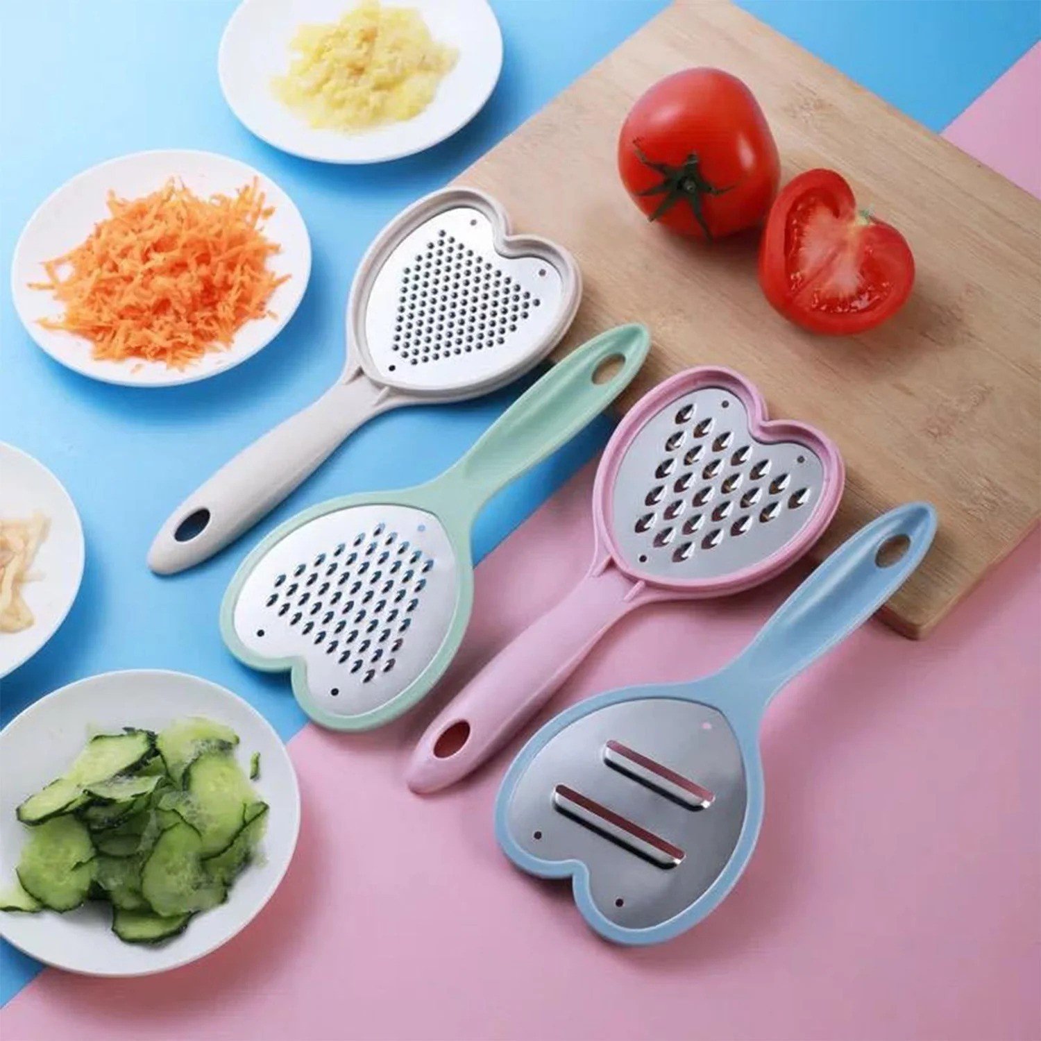 Heart Grater Set And Heart Grater Slicer Used Widely For Grating And Slicing Of Fruits, Vegetables, Cheese Etc. Including All Kitchen Purposes.