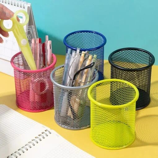 Round Mesh Pencil Pen Organizer